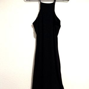 Express halter type asymmetrical black dress (M)